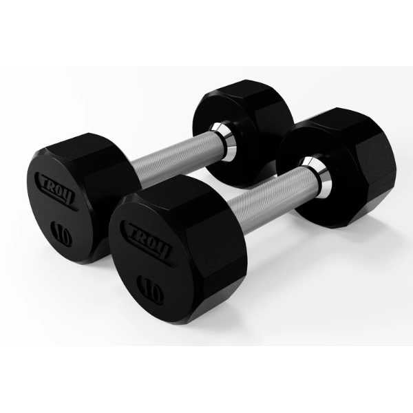 Troy Barbell 12-Sided Rubber Dumbbell Set For Sale — Select Fitness