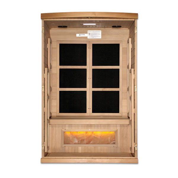 2-Person PureTech Near Zero EMF Sauna with Himalayan Salt Bar Interior