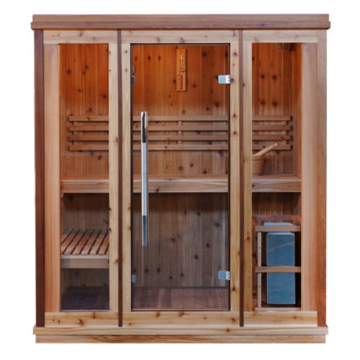 3-Person Hampton Indoor Traditional Sauna Double Bench