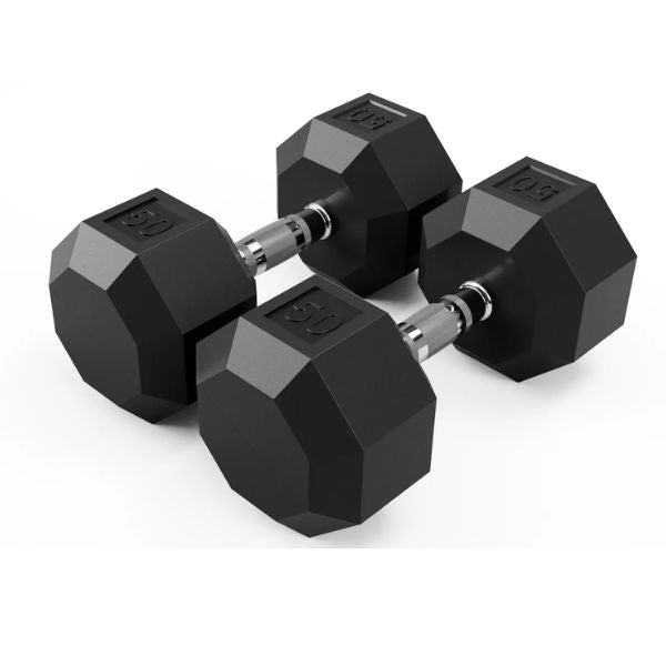 50lb 8-Sided Rubber Dumbbell Troy VTX