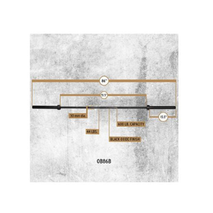 7' Black Oxide Olympic Weightlifting Bar | Body-Solid Parts