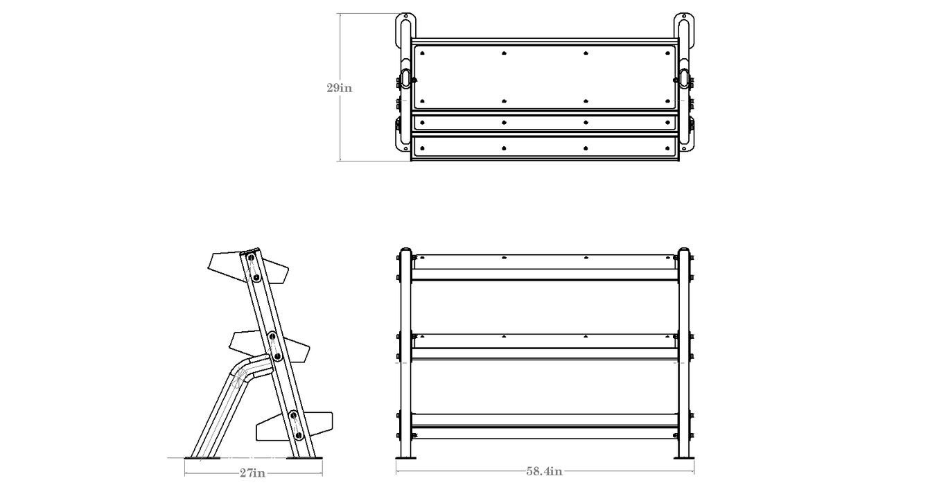 3-Tier Adjustable Tray Rack