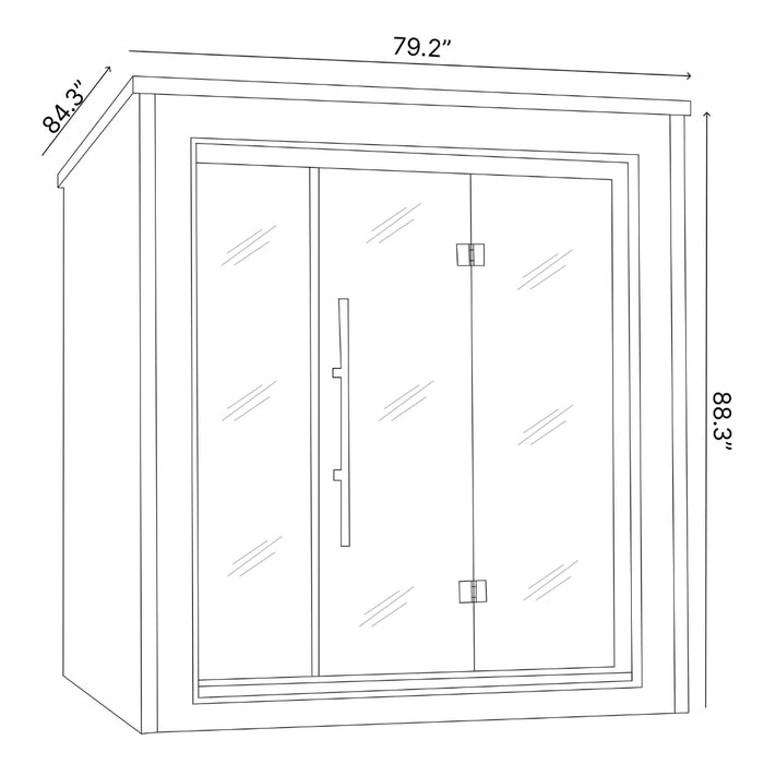 Bergen 6-Person Traditional Outdoor Sauna Dimensions