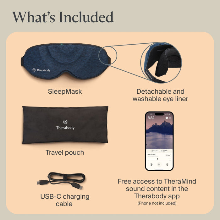 Blackout Sleep Eye Mask Therabody Vibration Whats Included