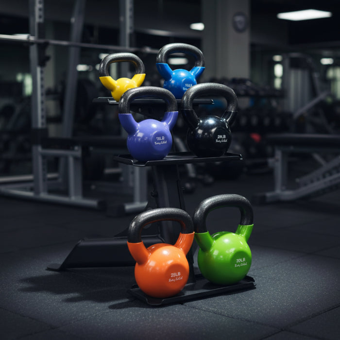 Body Solid GDKR50B with Colored Kettlebells