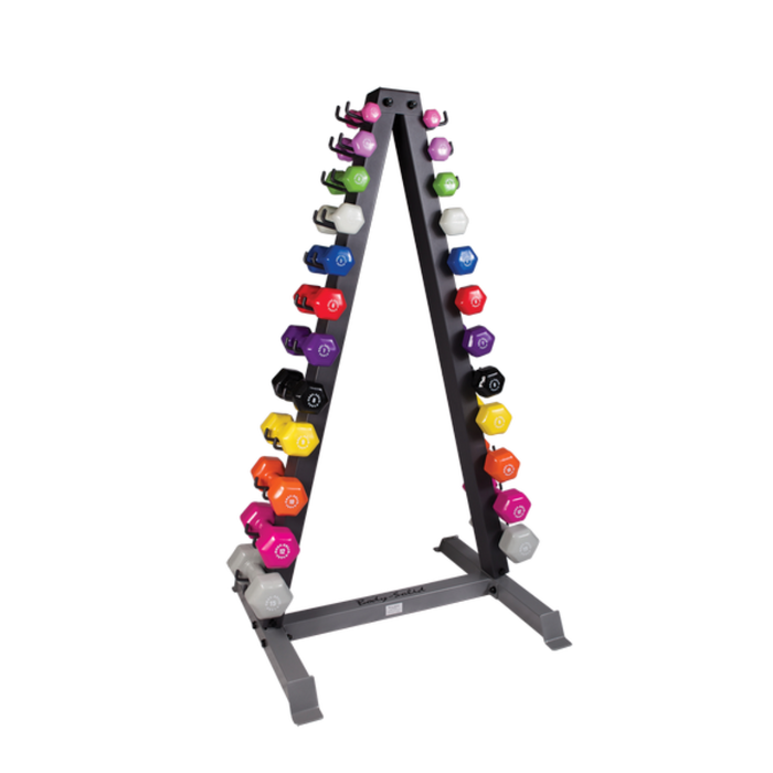 Body Solid GDR24-NPACK 12 Pair Neoprene Dumbbells With Rack