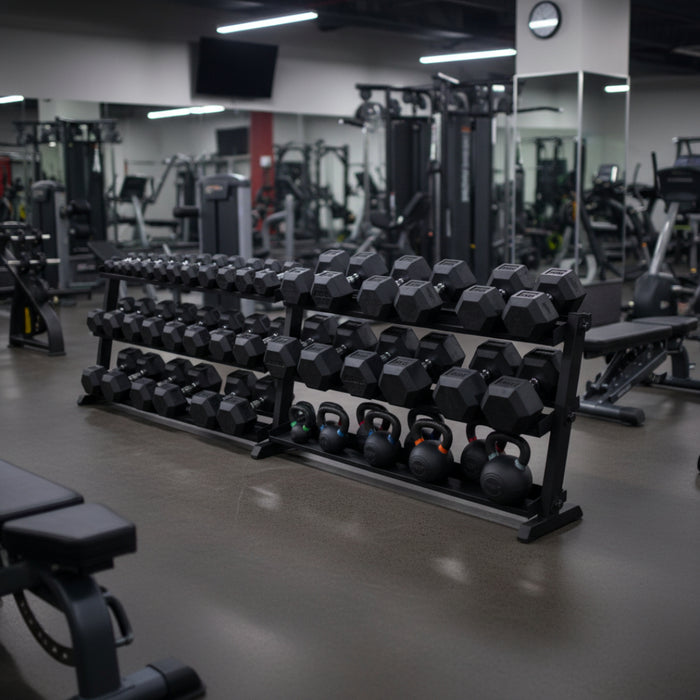 Body-Solid GDR60B Pro Dumbbell Rack with GDR60UP
