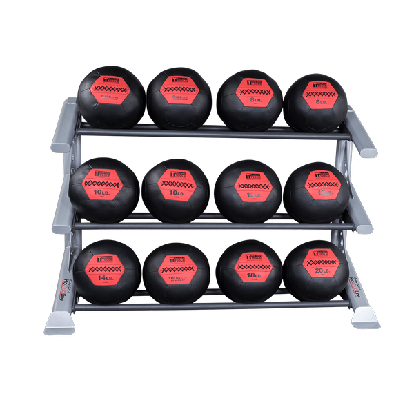 Body Solid Pro Clubline SDKR1000MB 3 Tier Medicine Ball Rack