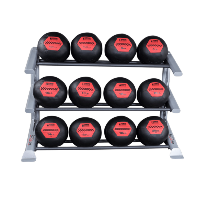 Body Solid Pro Clubline SDKR1000MB 3 Tier Medicine Ball Rack