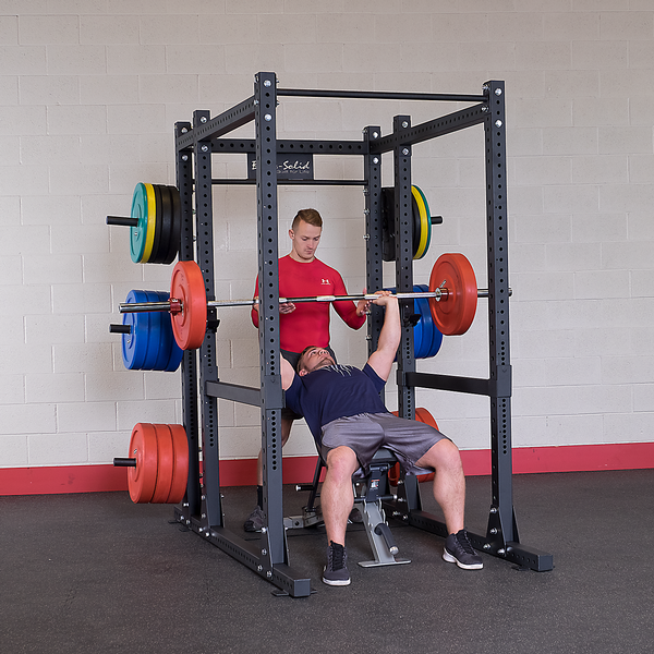 Body Solid Pro Clubline SPR1000DB Commercial Double Power Rack Package