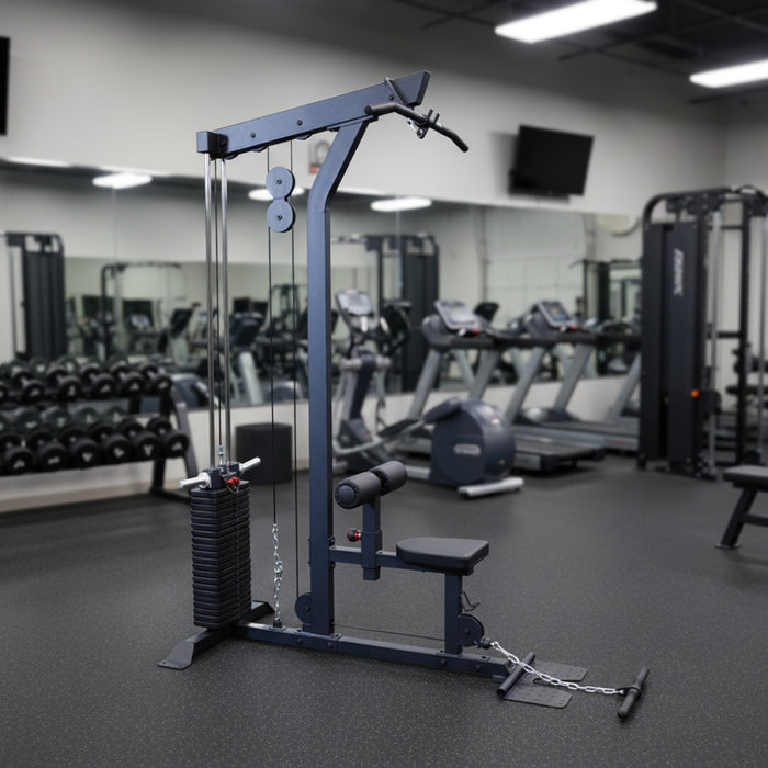 Body Solid Pro Lat Machine GLM85B Facing Left