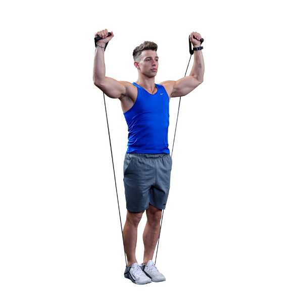 Body-Solid Resistance Tube Overhead Press Exercise