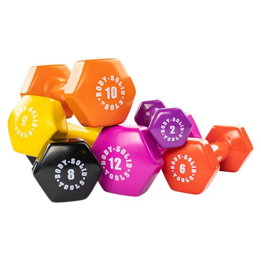 Body-Solid Tools BSTVD Vinyl Colored Dumbbell Sets 