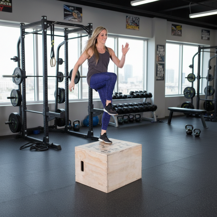 Body Solid Tools BSTWPBOX 3-in-1 Wooden Plyo Box