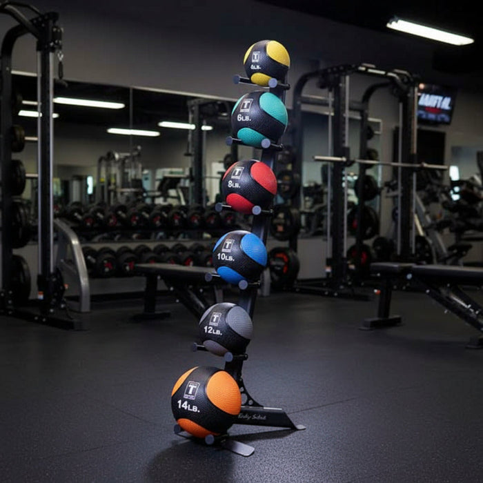 Body-Solid Vertical Medicine Ball Stand GMR10B With Balls