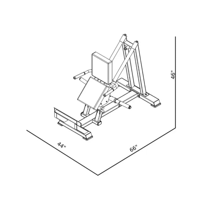 BodyKore Plate Loaded Standing Calf Raise GR809 Dimension