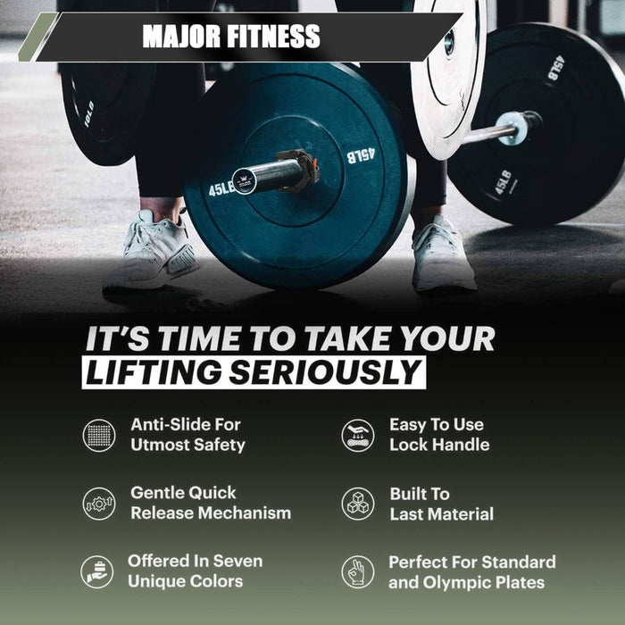 Color Coded Barbell Collars Major Fitness