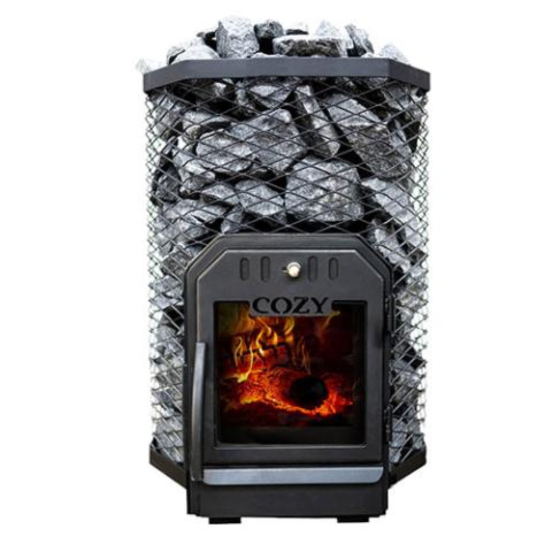 Cozy Heat Wood-Burning Floor Mount Sauna Stove With Chimney Kit And Sauna Stones [COZY] (SAK57382)