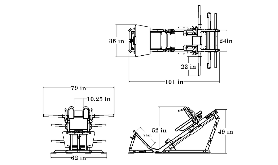 Defiant Strength 35° Linear Bearing Hack Squat (Nebula Classic)