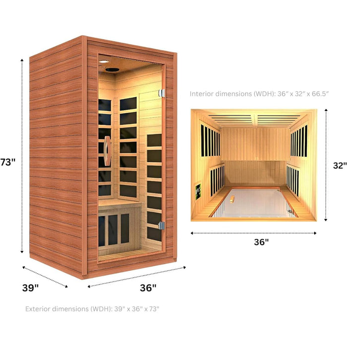 Dynamic Avila Low EMF FAR Infrared Sauna DYN-6103-01 Dimensions