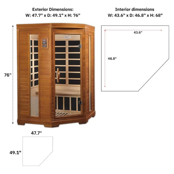 Dynamic Saunas Low EMF Far Infrared Sauna Heming Edition Dimensions