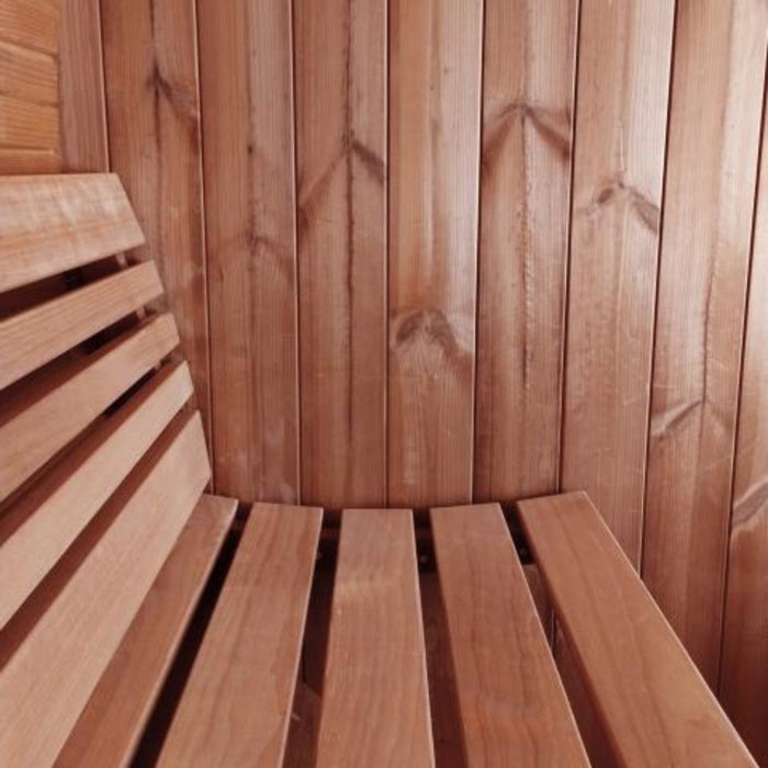 E7 4 Person Barrel Sauna 646 SL SaunaLife Side Bench