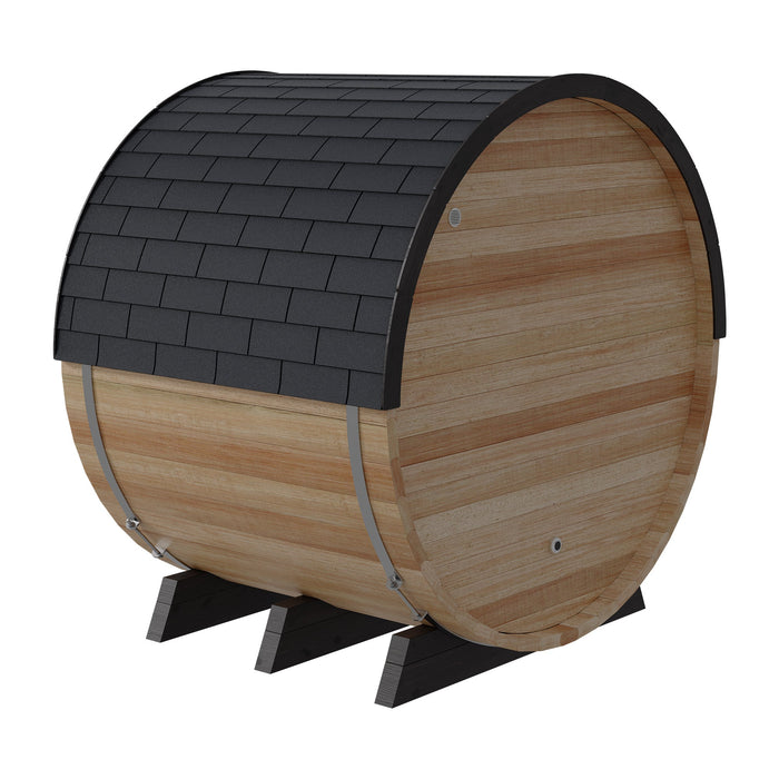 Finnmark 4-Person Hybrid Outdoor Infrared & Traditional Thermo-Aspen Barrel Sauna | FD-7
