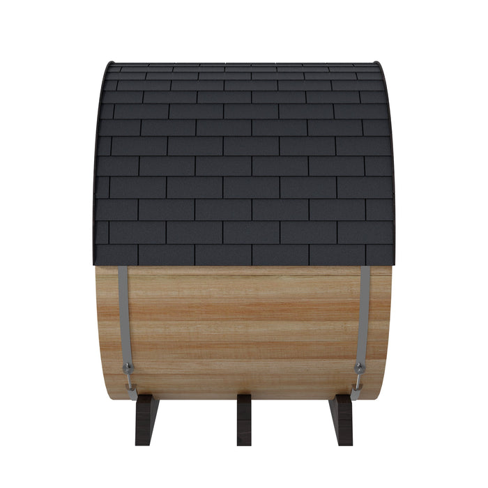 Finnmark 4-Person Hybrid Outdoor Infrared & Traditional Thermo-Aspen Barrel Sauna | FD-7