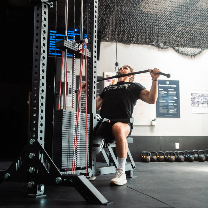 Fringe Sport The Walrus Single Tower Low Row Lat Pulldown Exercise