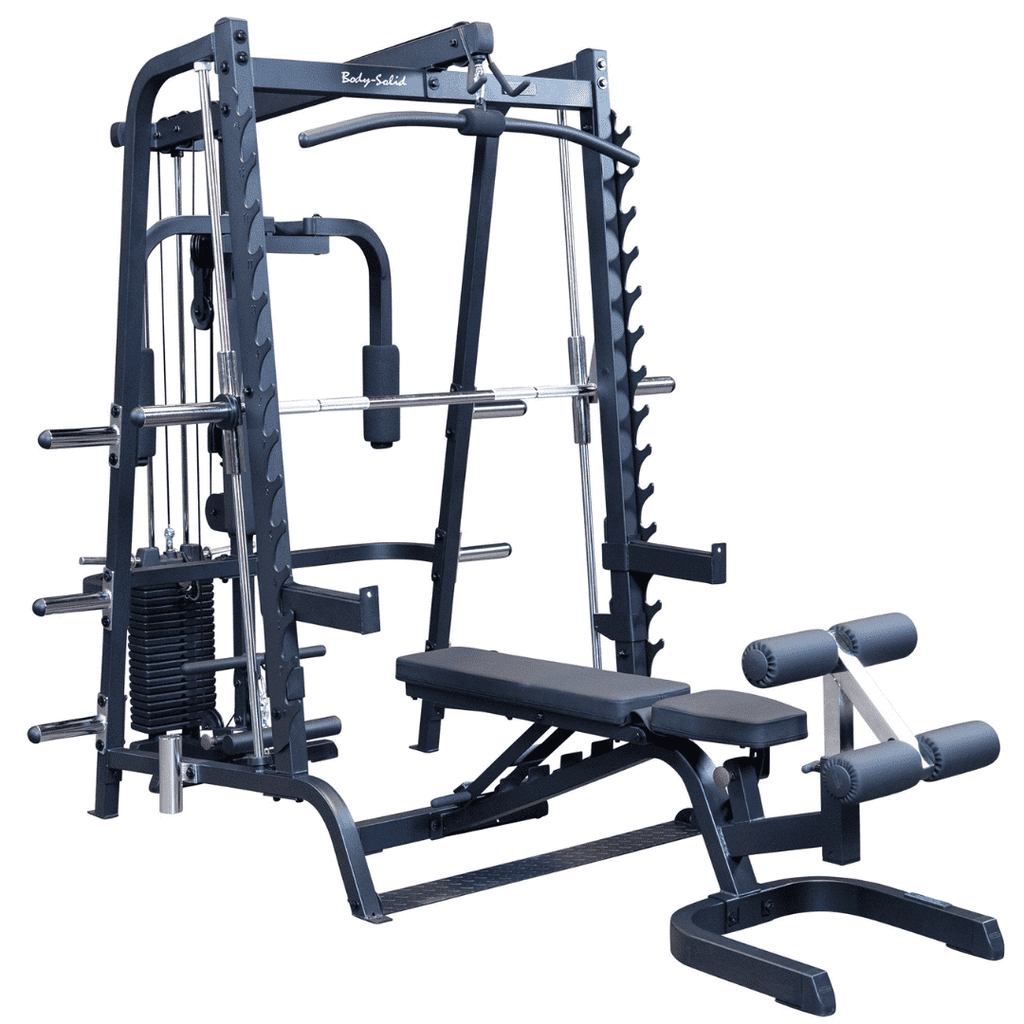 Body-Solid GS348BP4B Series Smith Machine Home Gym Bundle