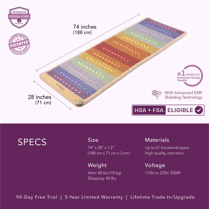 HealthyLine Rainbow Series Gemstone Mat For Wellness