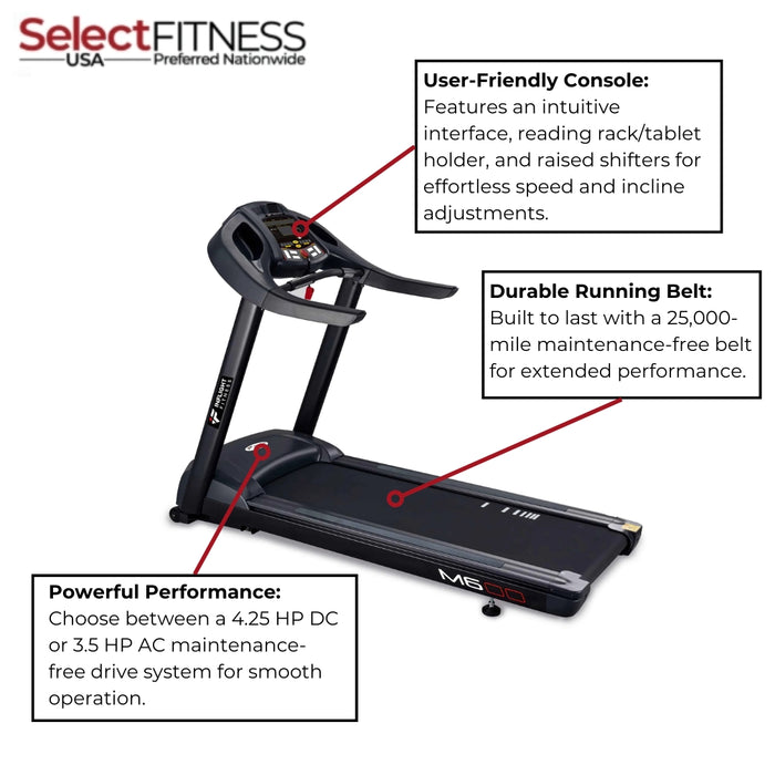 Inflight Fitness M6 (AC/DC) Commercial Treadmill For Sale — Select Fitness