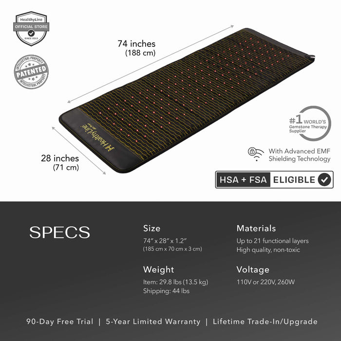 Jet Series PEMF Infrared Heating Mat With Crystals