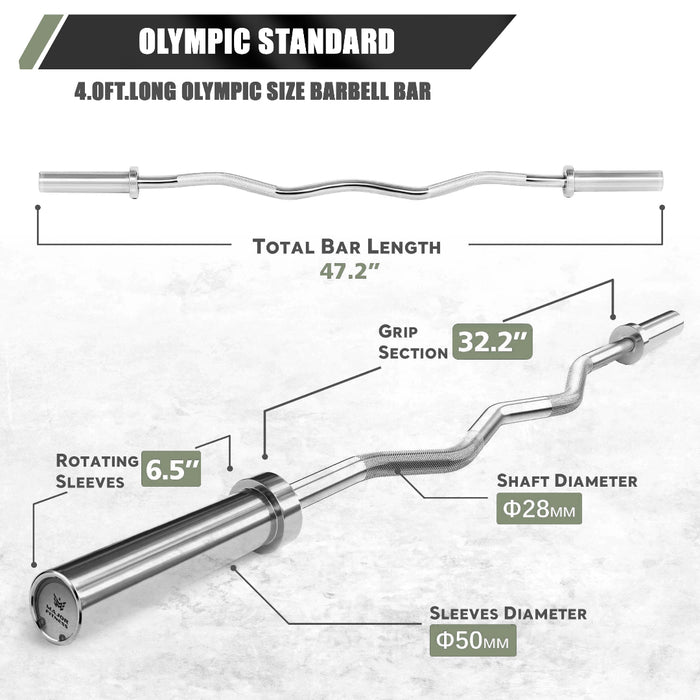 Major Fitness Compact Olympic Curl Ba
