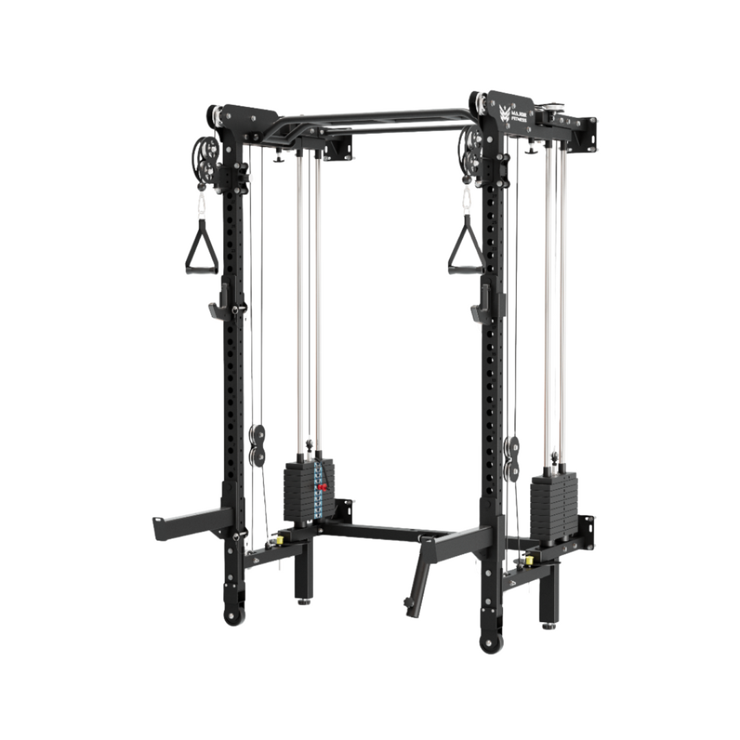 Fitnees Rack Major Fitness F35 Pro Wall-Mount Folding Power Rack Home Gym — Select ...