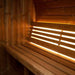 Model E6W 2 Person Thermo Spruce Sauna by SaunaLife LED Bench Detail