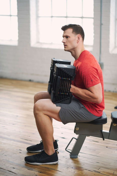 Powerblock pro 50 In Use By Male In Red Shirt