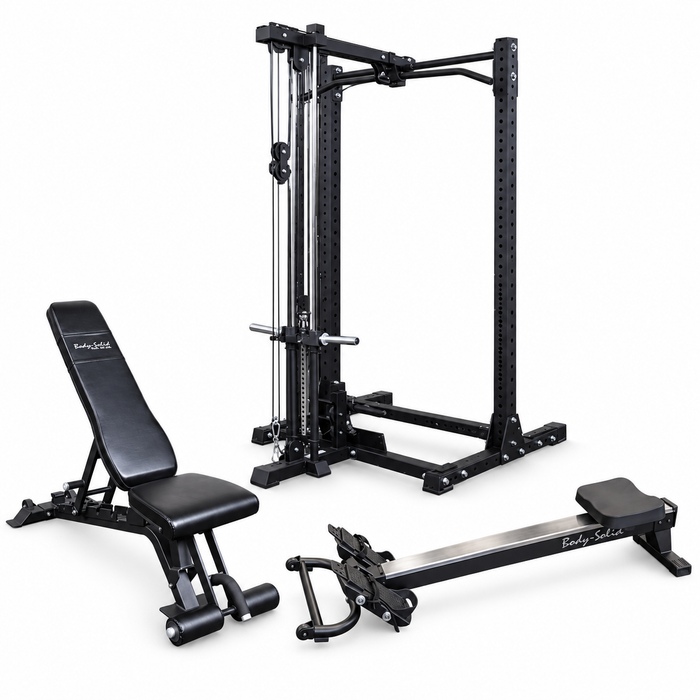 Body-Solid SPR500 Cable & Rowing Half Rack Package