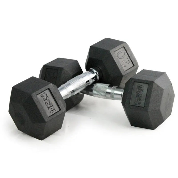 Rubber Coated Hex 20LB Dumbbells