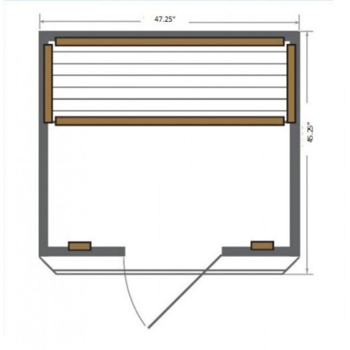 Sierra 2-Person Indoor Infrared Cedar Sauna Dimensions