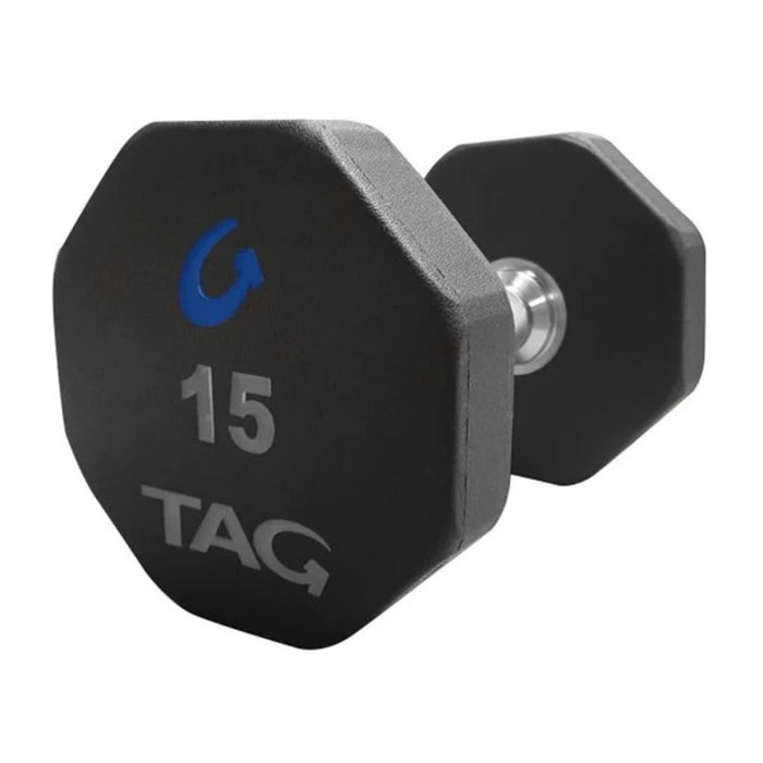 TAG 8-Sided Rubber 15LB Dumbbell