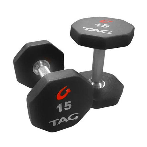 TAG Fitness Premium 8-Sided Ultrathane Straight Handle Dumbbell Sets