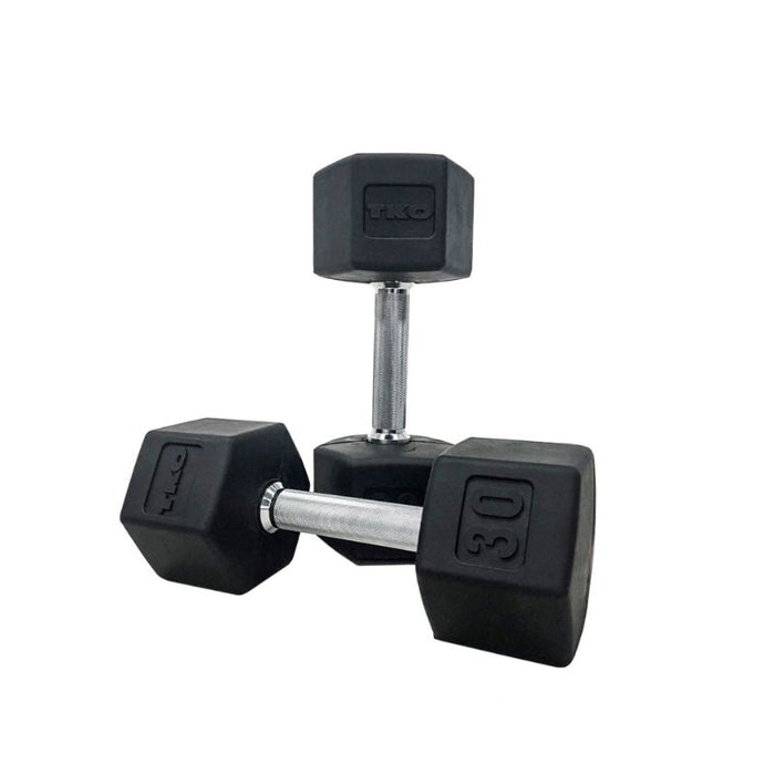 TKO 5-50lb Dumbbell Set with 3-Tier Tray Rack