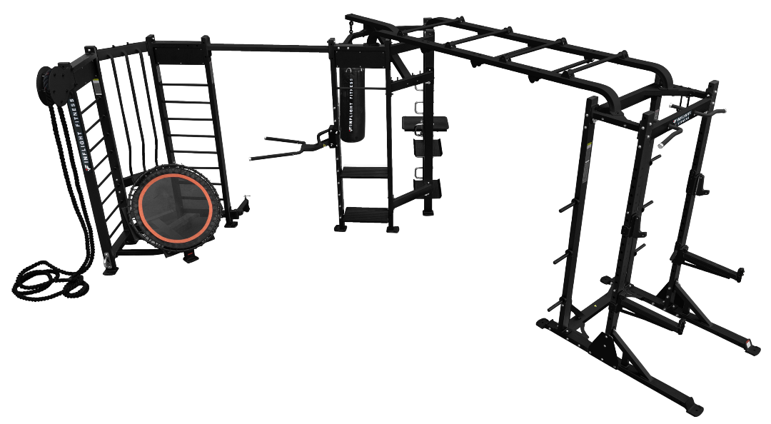 Three Station Strength Equipment Shape L Inflight Fitness