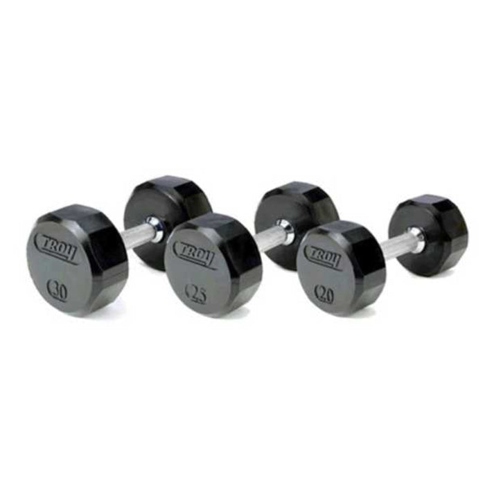 Troy Barbell 12 Sided Rubber Coated Dumbbell