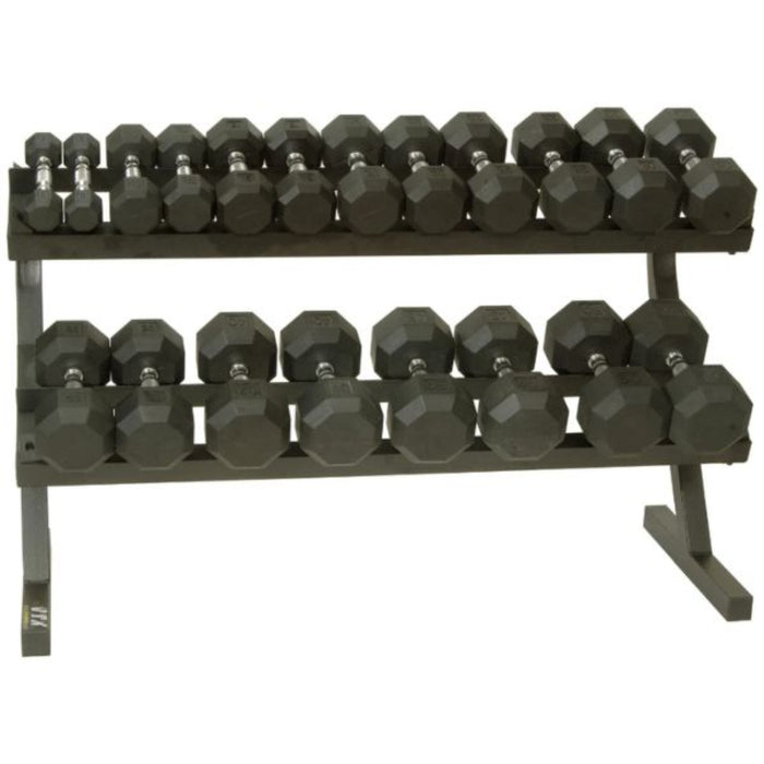 Troy VTX-10 Pair Rubber Dumbbell Set with Rack