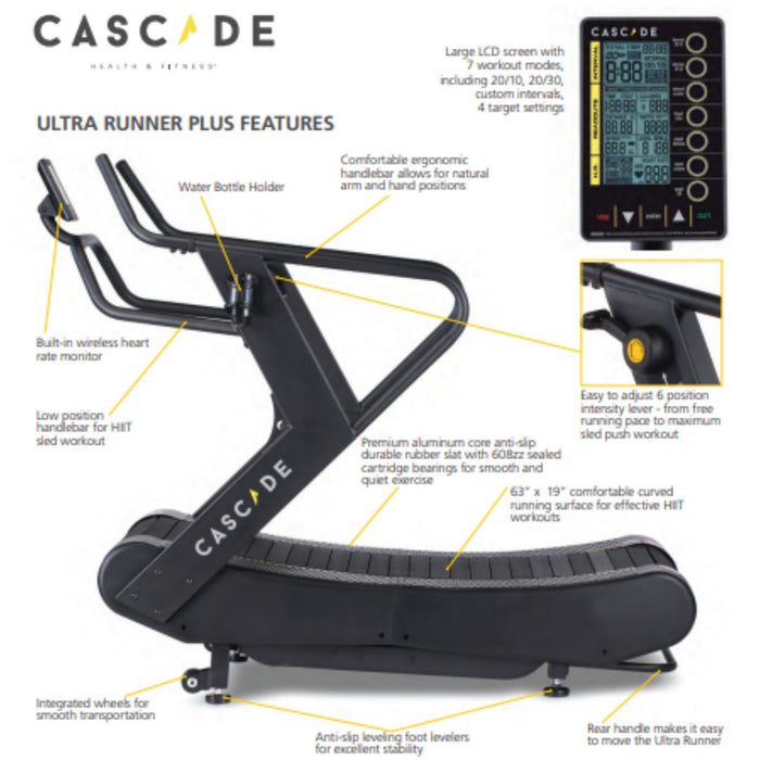 Ultra Runner Plus Curved Treadmill By Cascade Commercial Gym Use