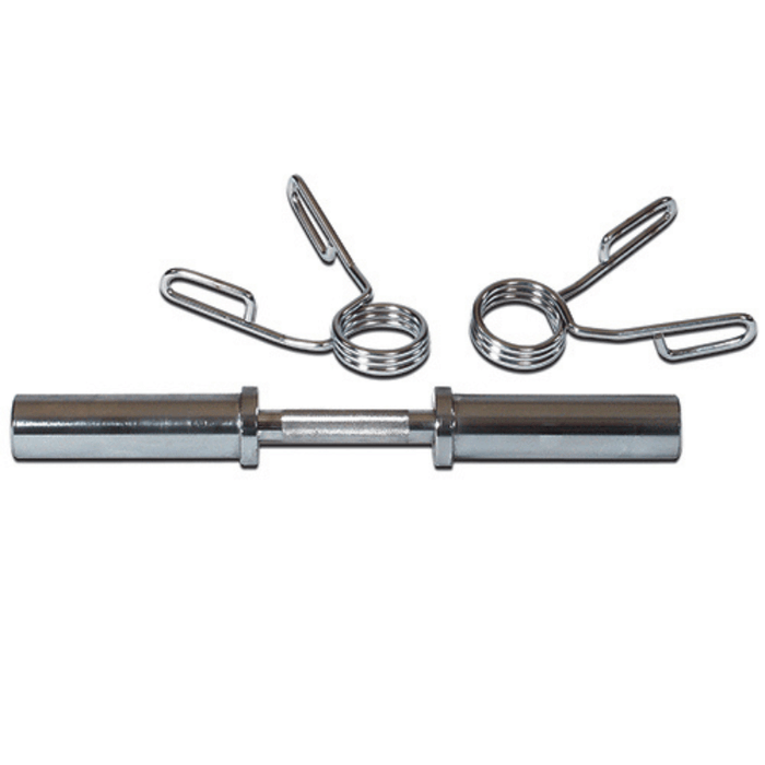 York 20″ Olympic Dumbbell Handle w/ Spring Clip Collars