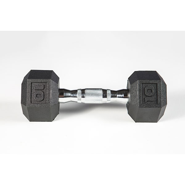 York Barbell 5-50lb Premium PVC Hex Dumbbell Set - Chrome Ergo Handle