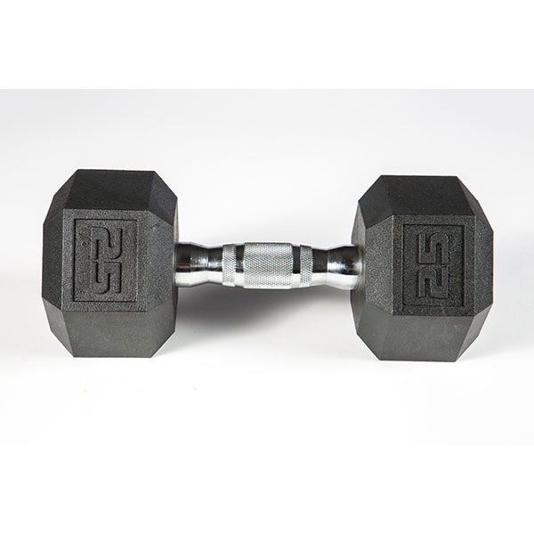 York Barbell 5-50lb Premium PVC Hex Dumbbell Set - Chrome Ergo Handle